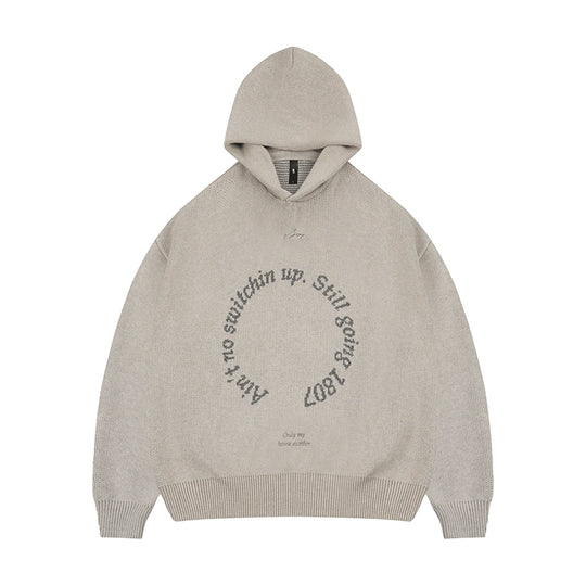 1807 Round Font Knit Hoodie | Face 3 Face