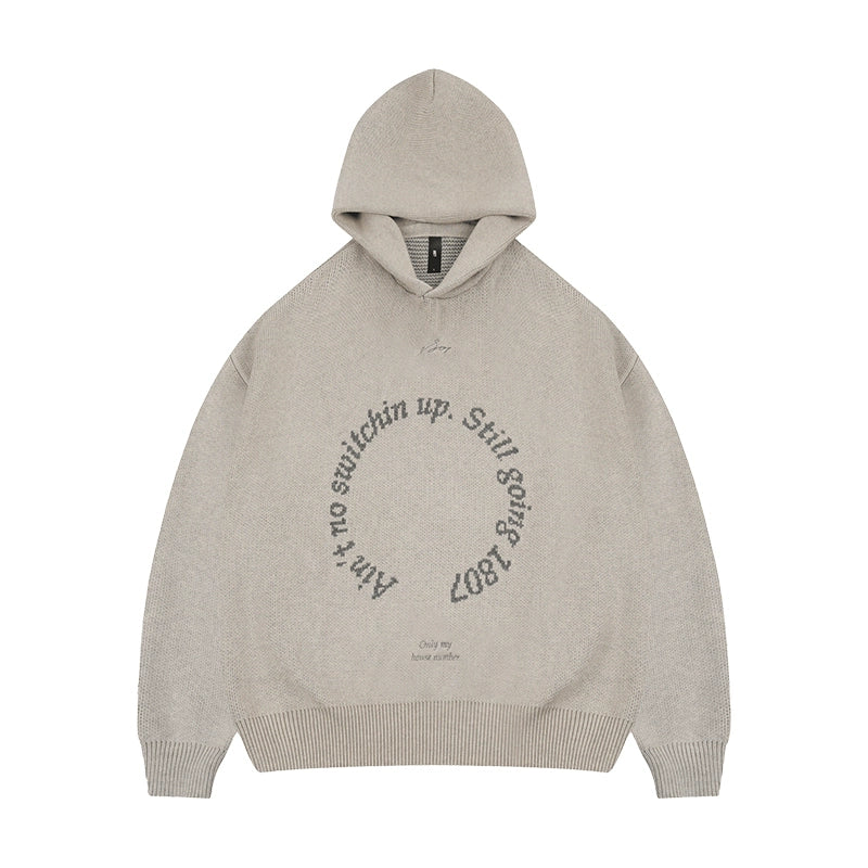 1807 Round Font Knit Hoodie | Face 3 Face