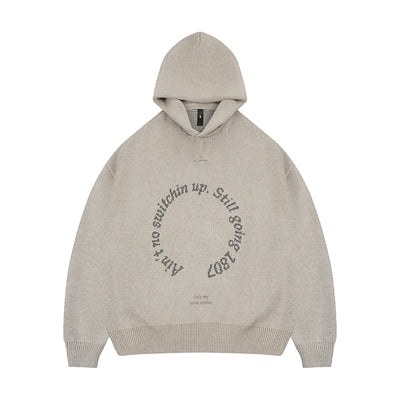 1807 Round Font Knit Hoodie | Face 3 Face