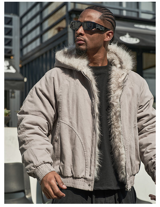 F3F Select Fur Quilted Lining Hoodie Jacket | Face 3 Face