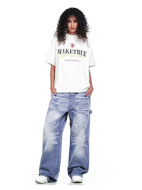 F3F Select Stone Washed Baggy Painter Jeans