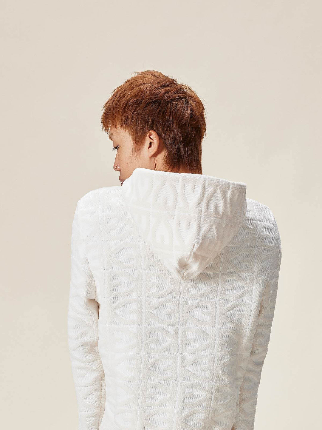 EVILKNIGHT(EK) Jacquard Logo Knit Zip Up Hoodie