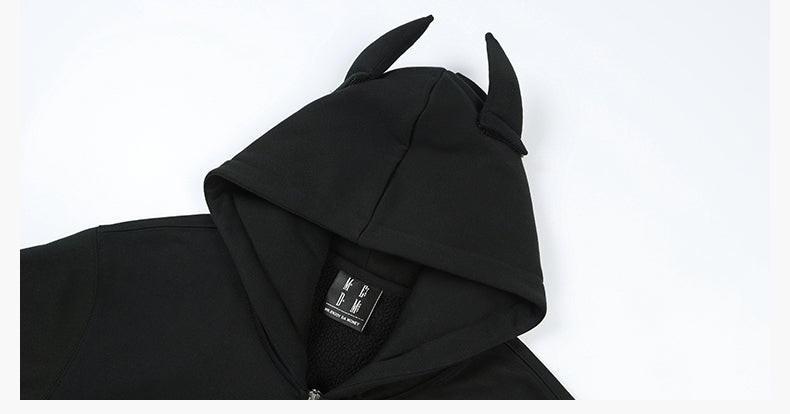 MEDM Angel & Devil Horns Zip-Up Hoodie | Face 3 Face