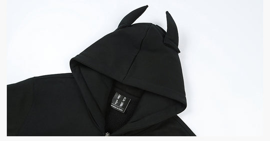 MEDM Angel & Devil Horns Zip-Up Hoodie | Face 3 Face