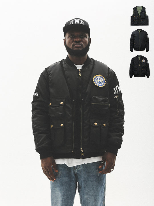 UNTILWERICH 3-in-1 MA-1 Bomber Jacket Vest Set | Face 3 Face