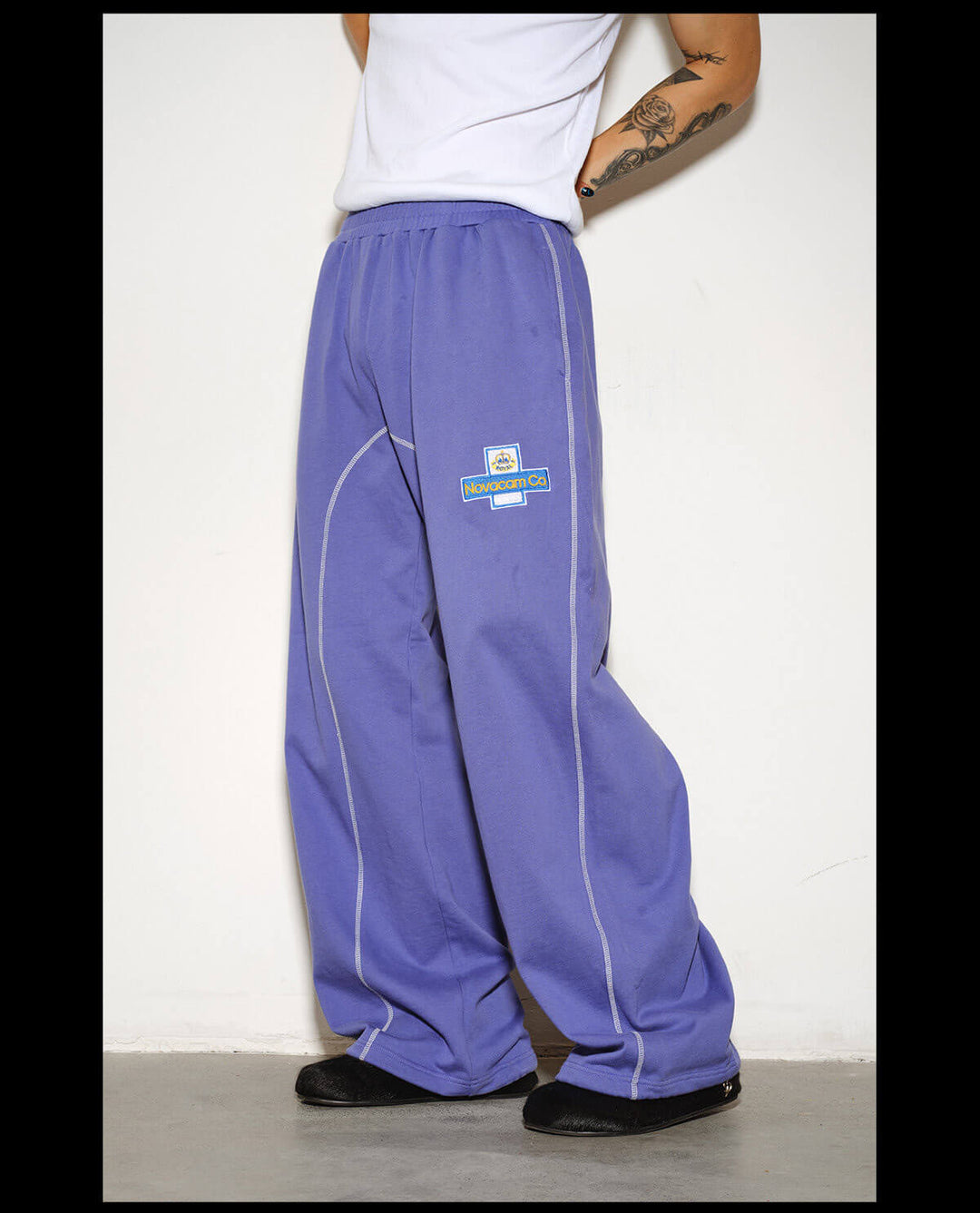 NOVACAM Inspired Embroidered Curved Baggy Sweatpants | Face 3 Face