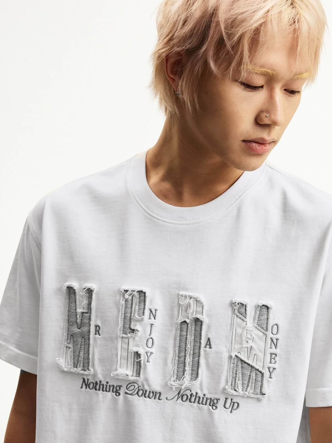 MEDM Distressed Logo Patch Short Sleeve Tee | Face 3 Face