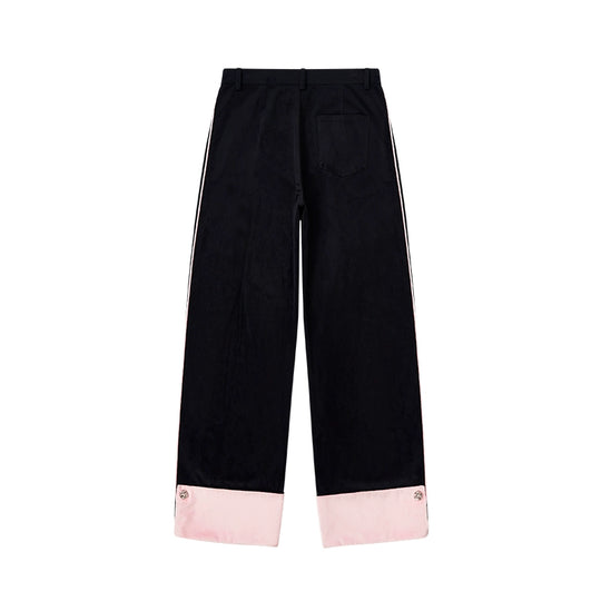 Harsh and Cruel Velvet Colorblock Wide-Leg Trousers | Face 3 Face