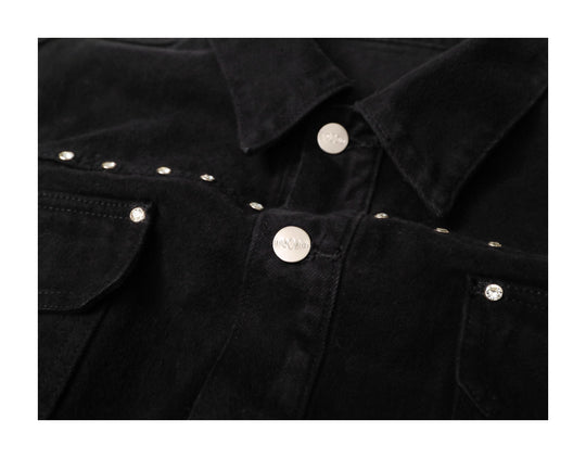 KARMANISTIC Diamond Studded Short Denim Jacket | Face 3 Face