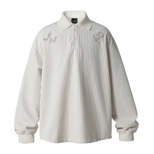 JHYQ Beaded Embroidery Long Sleeved Polo