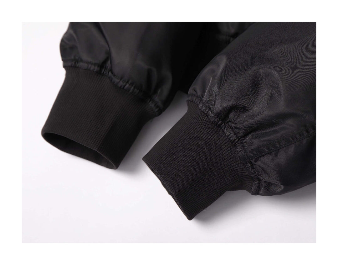 KARMANISTIC Embroidered Hooded Puffer Bomber Jacket | Face 3 Face