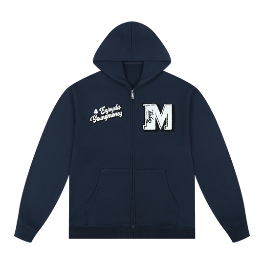 MEDM Towel Applique Embroidery Zip-Up Hoodie | Face 3 Face