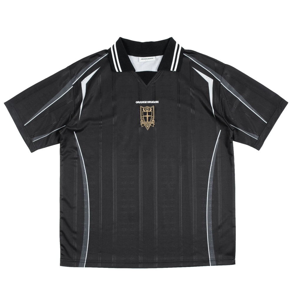ORANGEDRAGON ODFC Striped Embroidered Soccer Jersey Uniform Polo Shirt | Face 3 Face