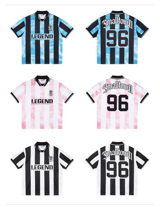 Small Town Kid Water Ripple Striped Polo Jersey | Face 3 Face