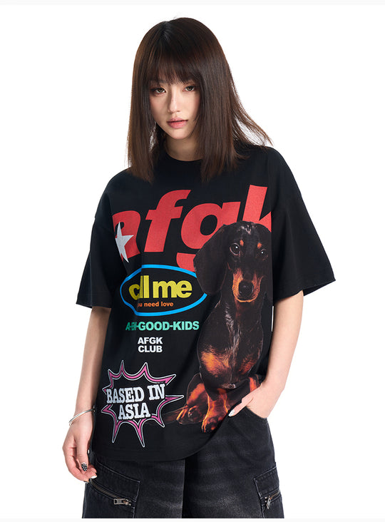 AFGK Dachshund Digital Print Tee | Face 3 Face