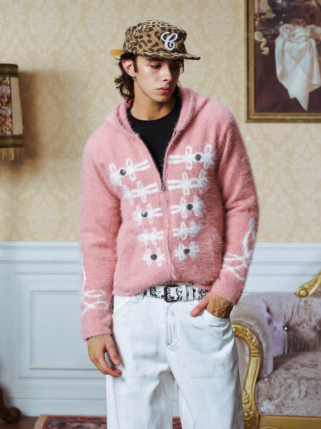 YADcrew Napoleon Mohair Zip Up Hoodie | Face 3 Face