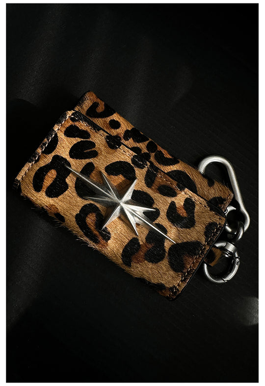 Remedy Metal Studded Keychain Coin Card Leather Wallet | Face 3 Face