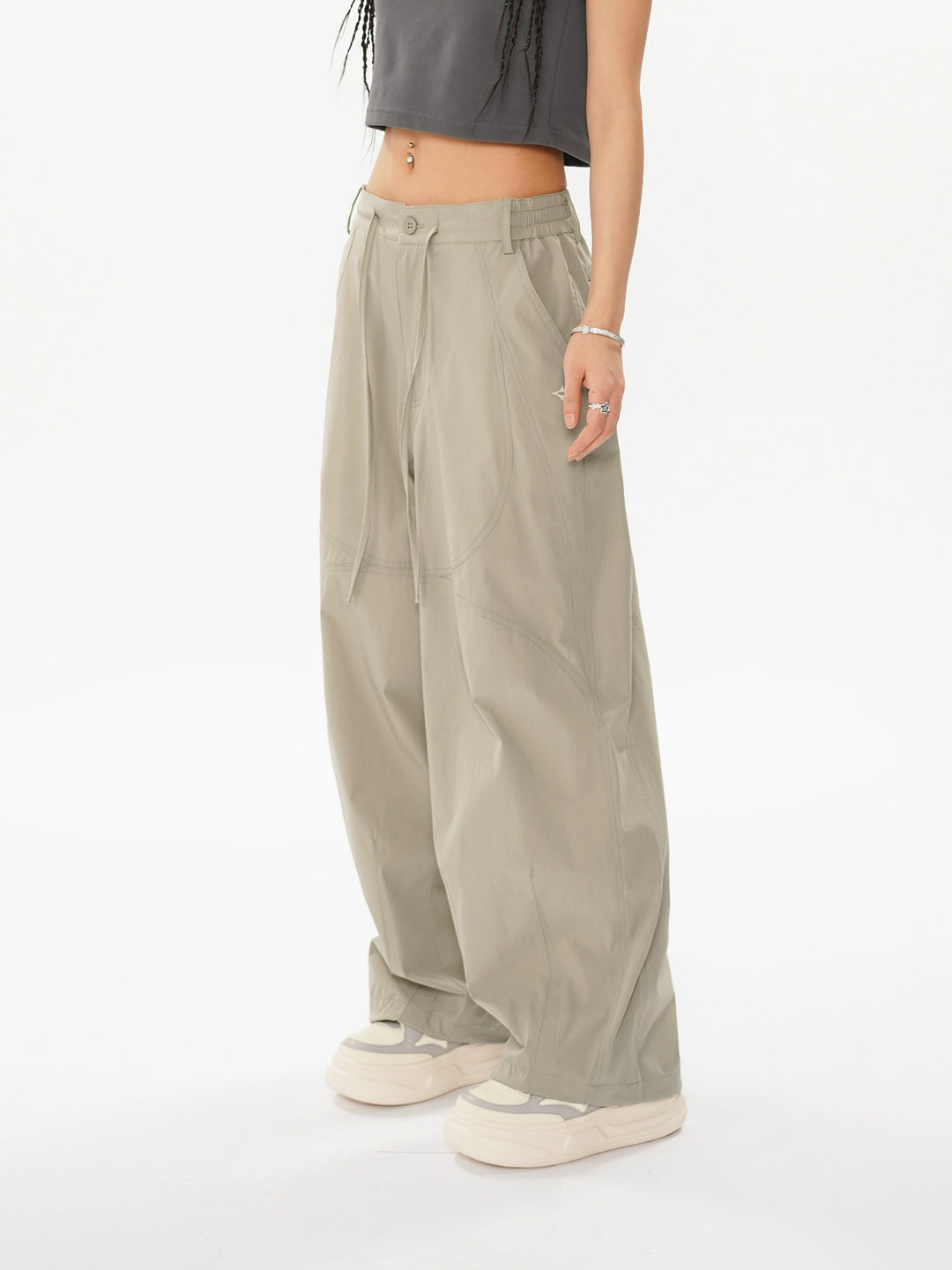 1807 Four Pointed Star Patchwork Parachute Lightweight Pants  | Face 3 Face