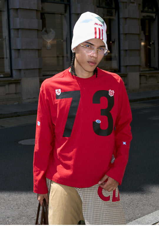 STEEPC Number Print Small Patch Long Sleeve Tee | Face 3 Face