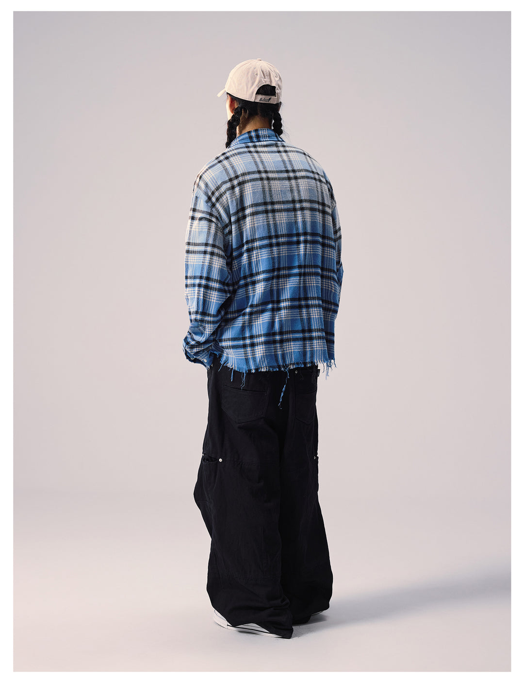 Remedy Washed Gradient Plaid Cutoff Long Sleeve Shirt | Face 3 Face