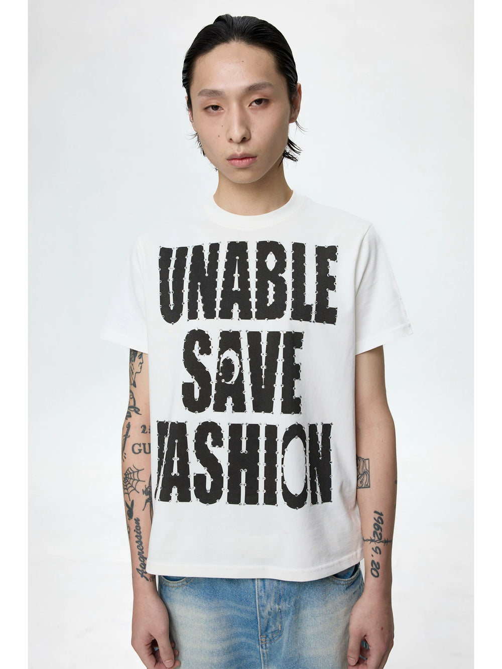 KARMANISTIC Rhinestone Slogan Print Tee | Face 3 Face