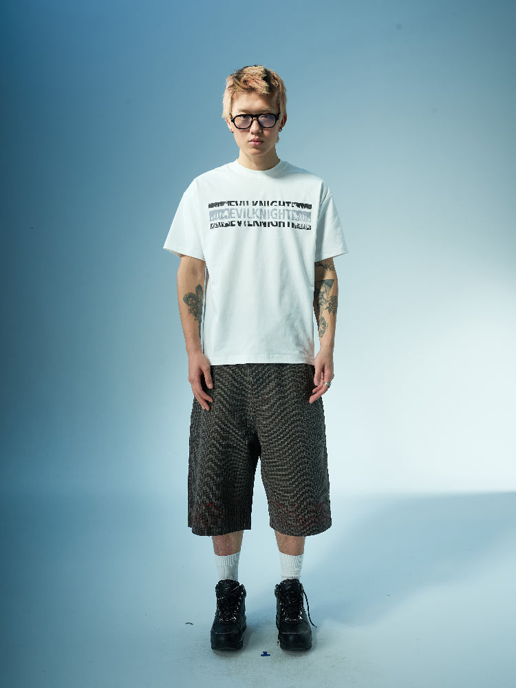 EVILKNIGHT(EK) Plaid Embroidered Shorts | Face 3 Face