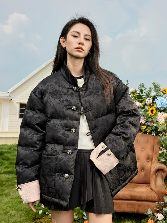 Harsh and Cruel Floral Jacquard Chinese Style Cotton Coat | Face 3 Face