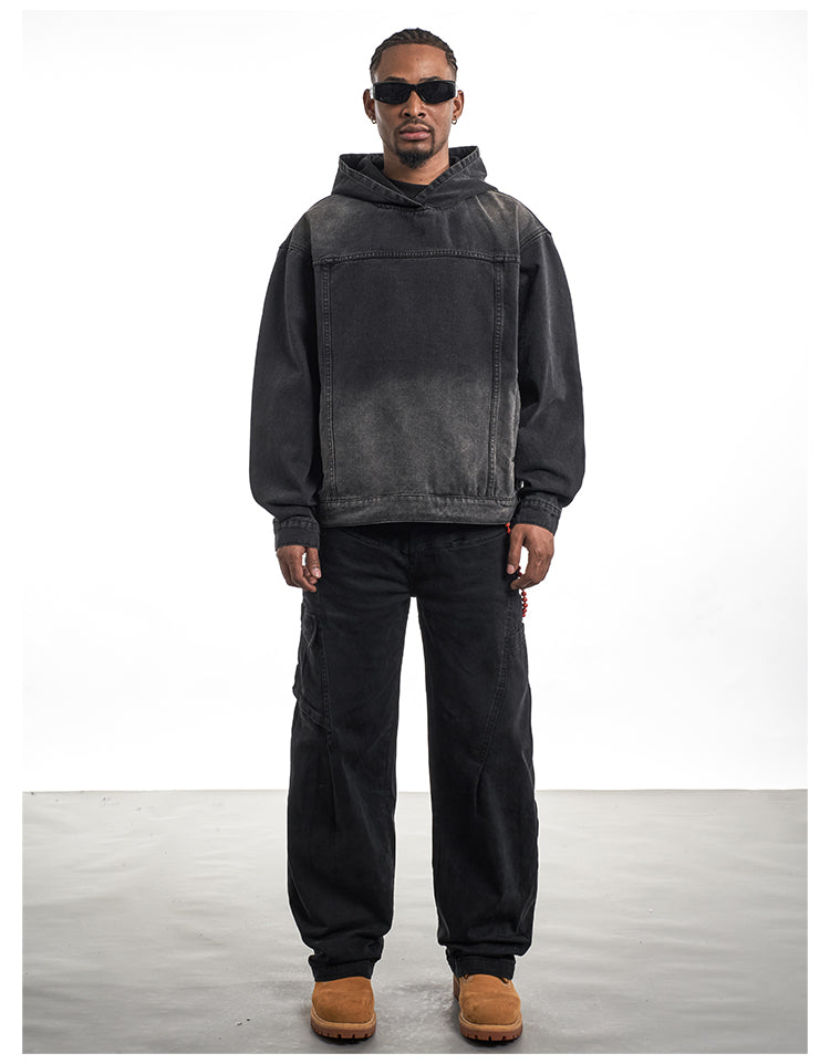 F3F Select Washed Denim Hoodie | Face 3 Face