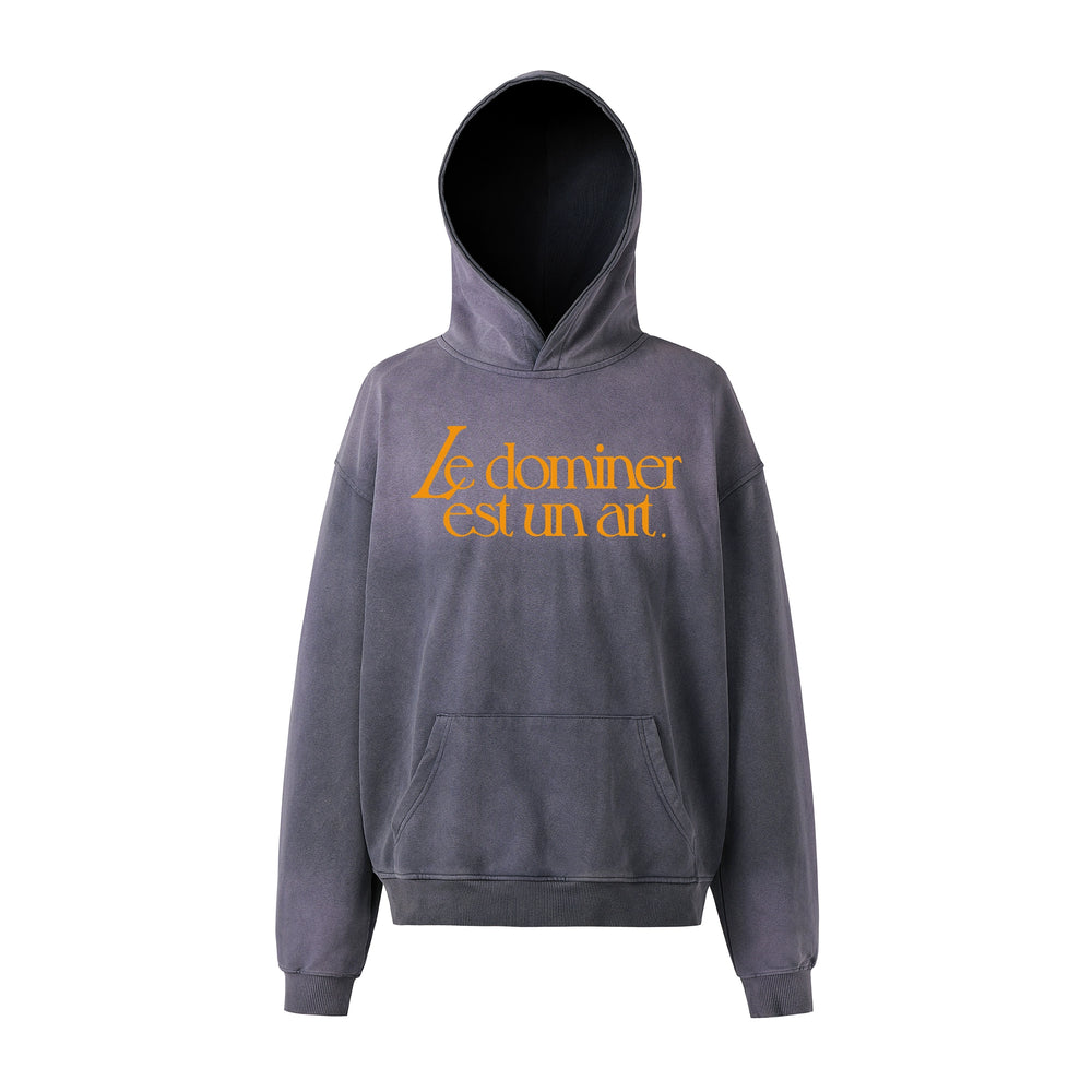 NOVACAM Washed Distressed Vintage Letters Logo Hoodie | Face 3 Face