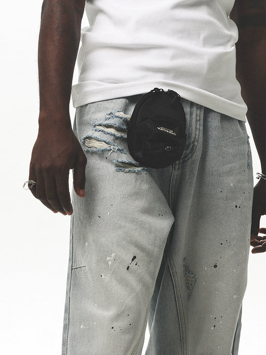 UNTILWERICH Washed Distressed Splash Ink Jeans | Face 3 Face