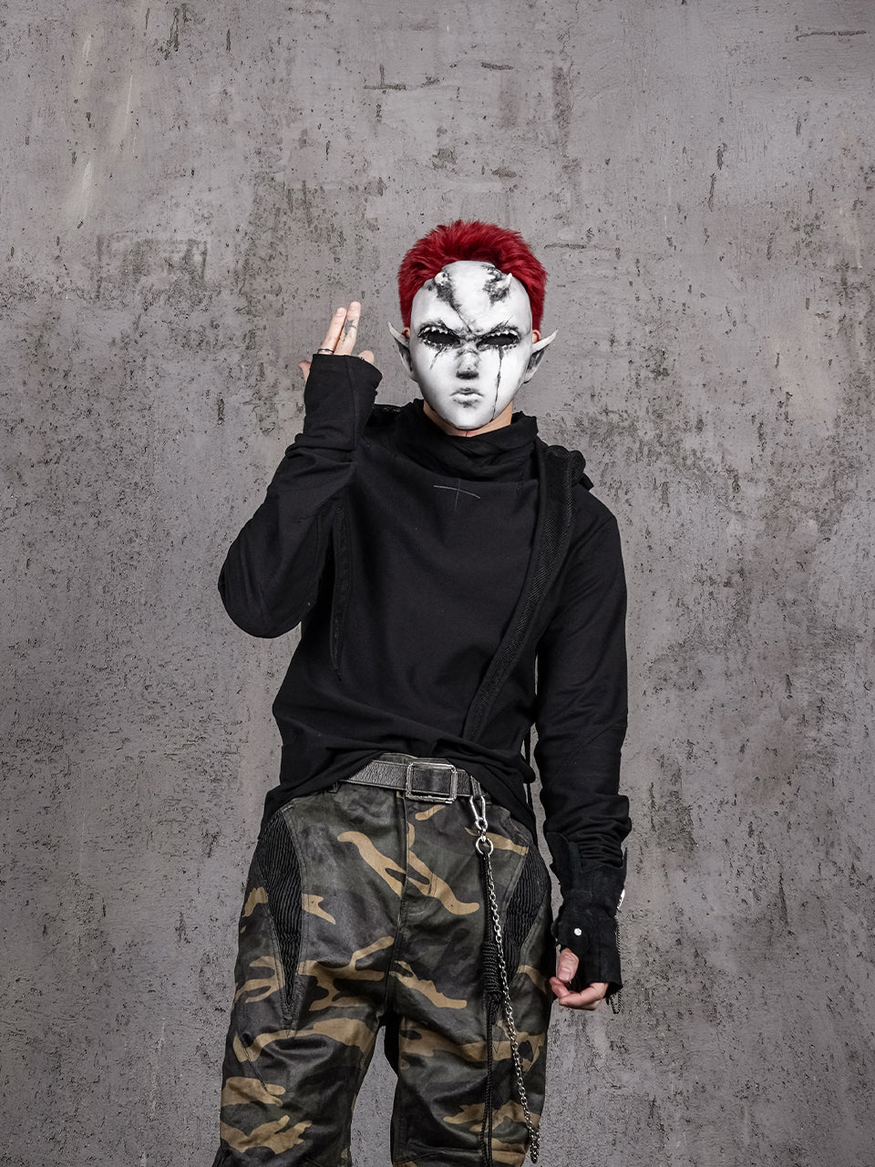 UNDERWATER Deconstructed Cross Embroidery Long Sleeve Tee | Face 3 Face