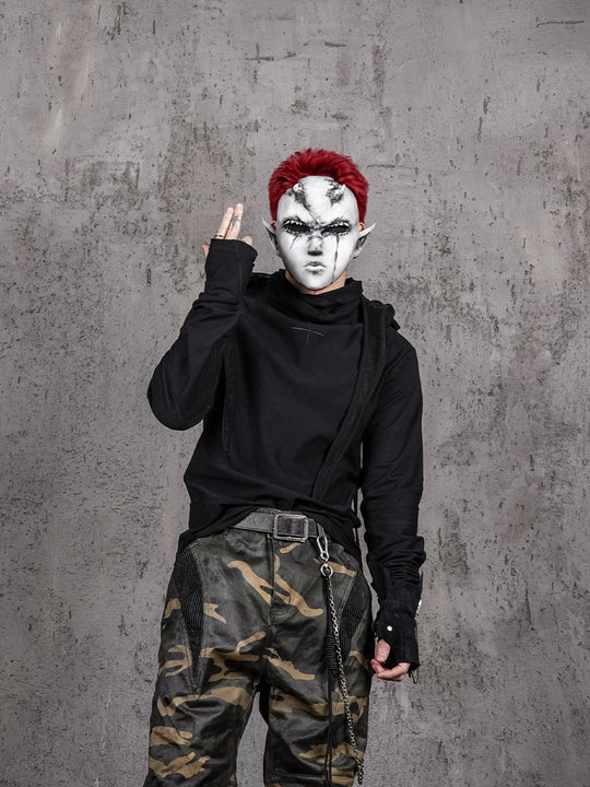 UNDERWATER Deconstructed Cross Embroidery Long Sleeve Tee | Face 3 Face