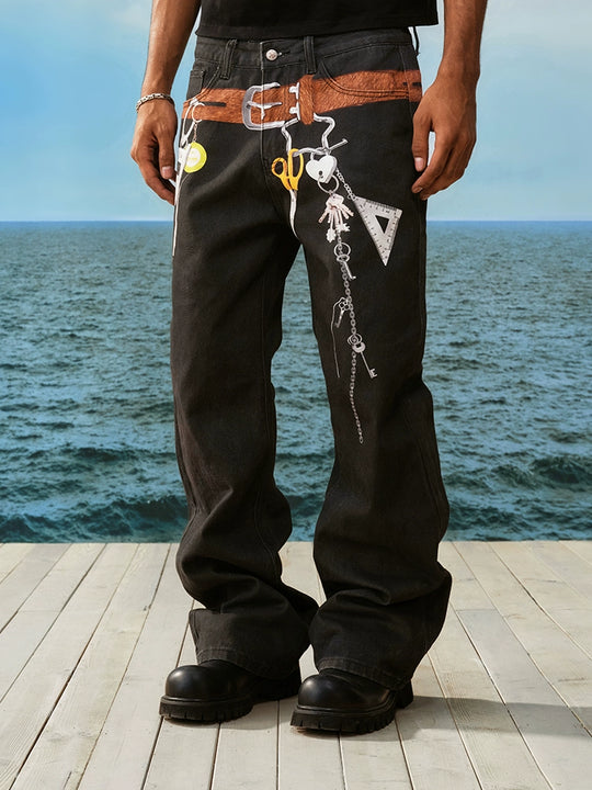 YADcrew Photorealistic Horsehair Belt Print Pants | Face 3 Face