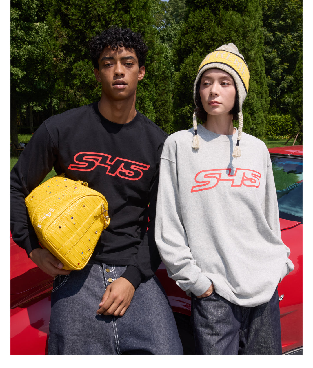 S45 Basic Large Logo Print Long Sleeve Tee | Face 3 Face