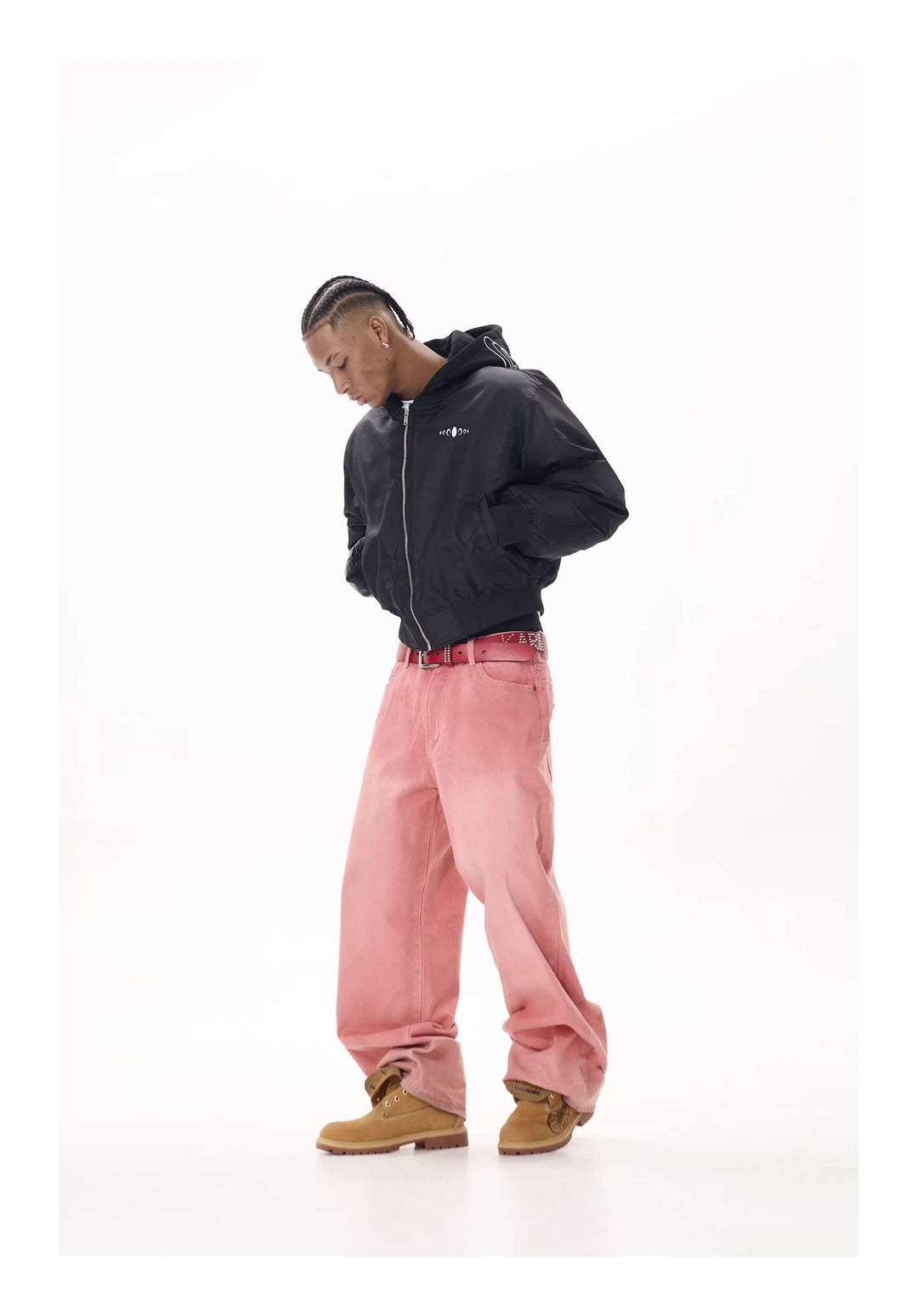 KARMANISTIC Embroidered Hooded Puffer Bomber Jacket | Face 3 Face