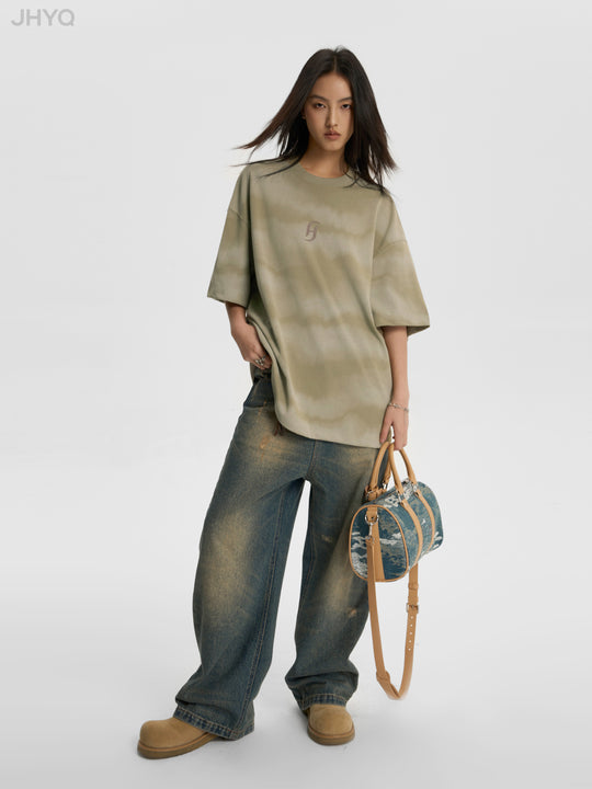 JHYQ Wave Tie Dye Logo Tee