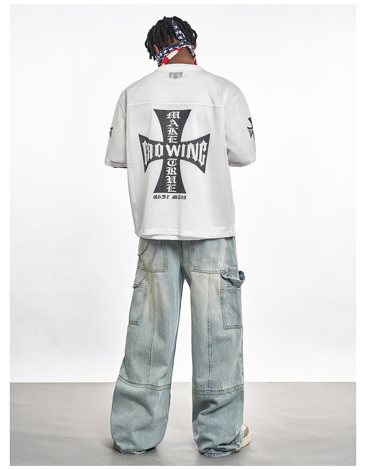 F3F Select Cross Print Mesh Jersey | Face 3 Face