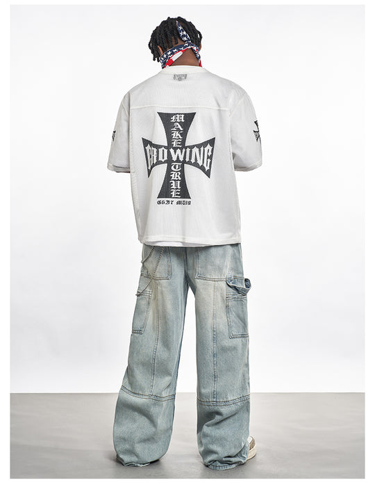 F3F Select Cross Print Mesh Jersey | Face 3 Face