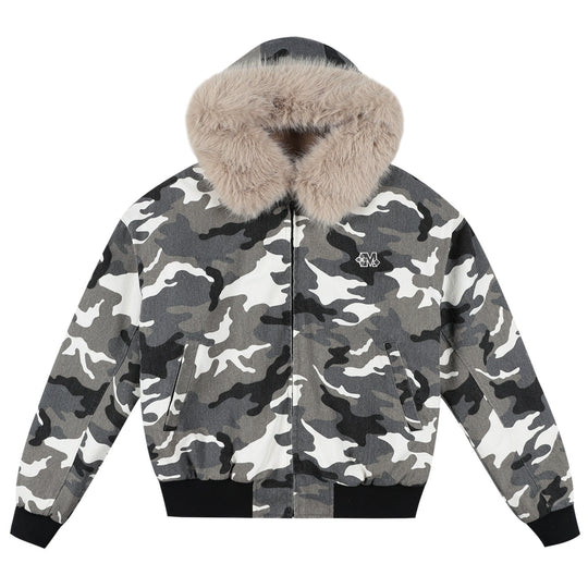 MEDM Detachable Fur Camouflage Hooded Jacket | Face 3 Face