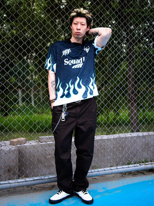 SUC Flame Full Print Gradient Soccer Jersey Polo | Face 3 Face