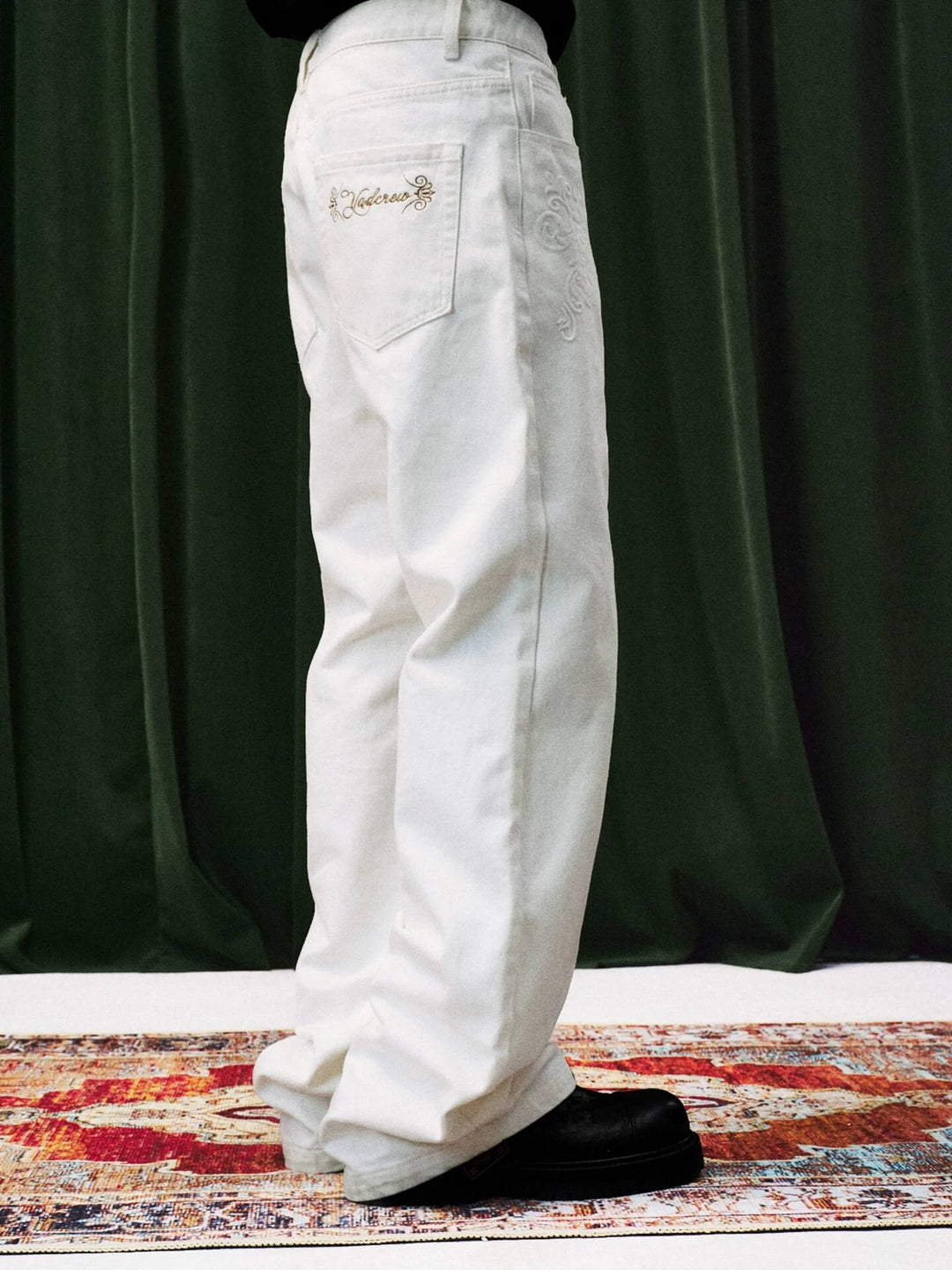 YADcrew 3D Embossed White Distressed Jeans | Face 3 Face