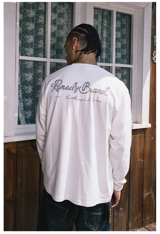 Remedy Script Print Long Sleeve Tee | Face 3 Face