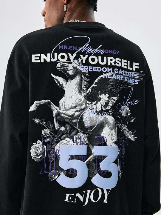 MEDM Pegasus and Rose Logo Long Sleeve Tee | Face 3 Face