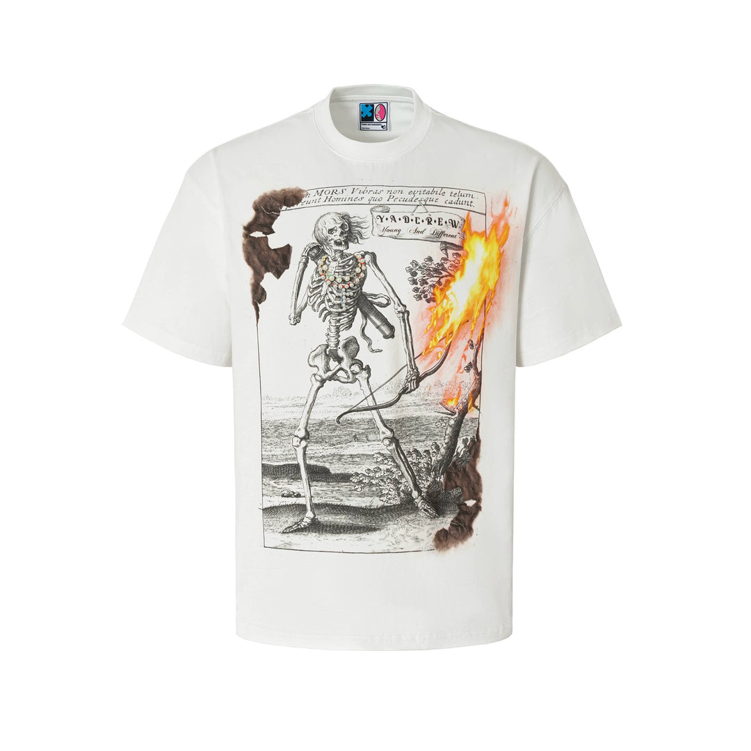 YADcrew Flame Skull Pearl Graphic Tee | Face 3 Face