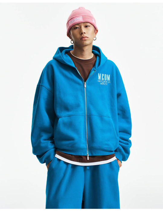 MEDM 3D Metallic Logo Zip Up Hoodie | Face 3 Face