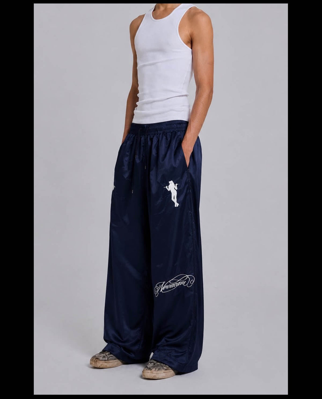 NOVACAM Satin Silky Baggy Track Pants | Face 3 Face