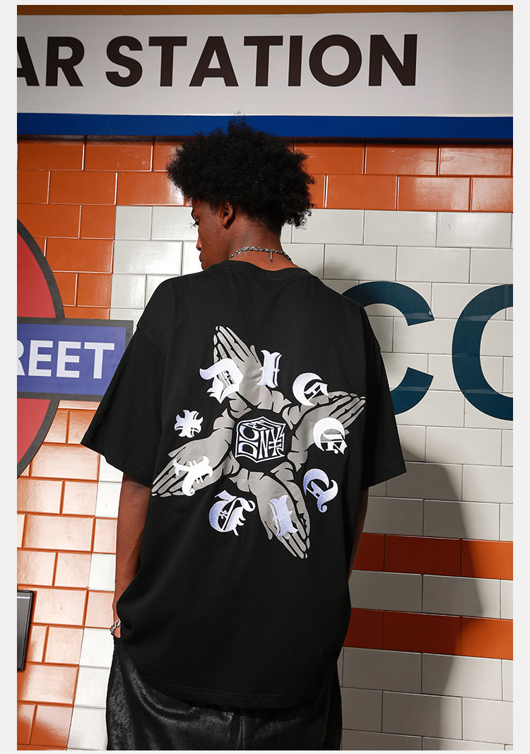 DICETINY God Never Rolls Dice Praying Hands Printed Tee | Face 3 Face