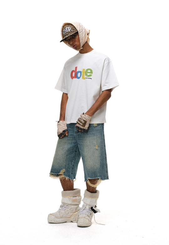 ANTIDOTE Dote Letter Print Washed Tee | Face 3 Face