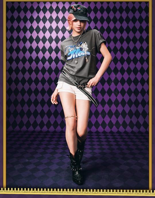 MEDM × JOJO Washed Distressed Character Print Tee | Face 3 Face