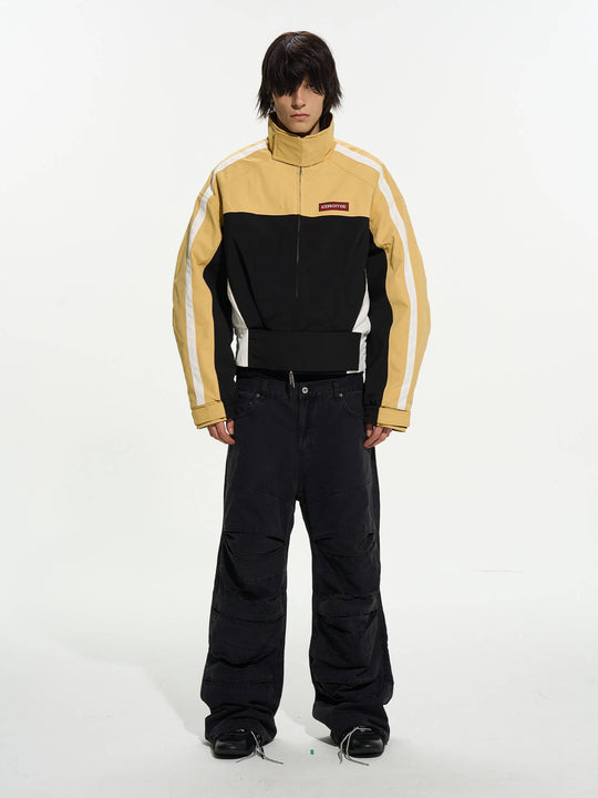 EXITMODE BY BLIND NO PLAN Horse Embroidered Elbow Patch Short Racing Jacket | Face 3 Face